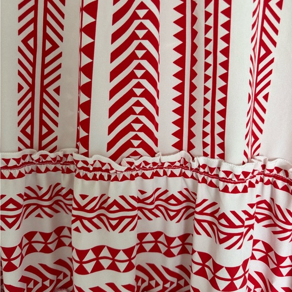 Red Patterned Swimsuit Coverup | Summer Dress - Picture 2 of 6